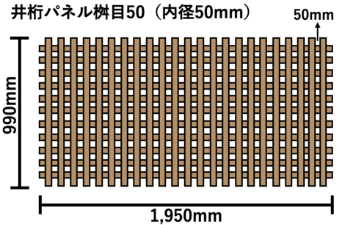 井桁パネル桝目50（内径50mm）