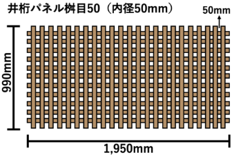 井桁パネル桝目50(内径50mm)