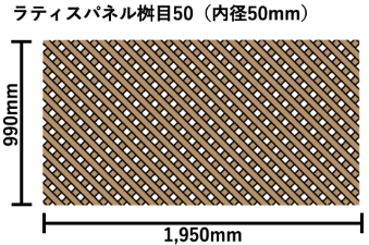 ラティスパネル桝目50（内径50mm）